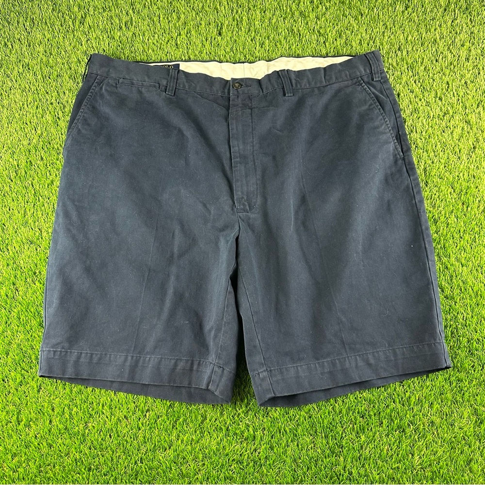 POLO RALPH LAUREN Classic Fit Navy Blue Flat Front Chino Shorts Men’s Sz 44